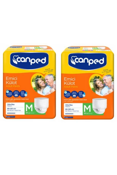 Canped Emici Külot Orta Boy M 30'lu 2 Adet Hasta Bezi