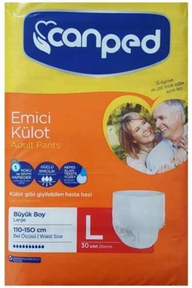 Canped Emici Külot Canped Hasta Bez Large 100-150 Cm 30'lu