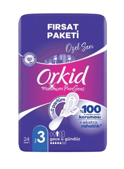 Orkid Platinum Gece & Gündüz Boy 3 Hijyenik Ped 24'lü - 2