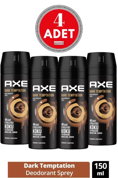 Axe Dark Temptation 150 ml 4 Adet Erkek Deodorant