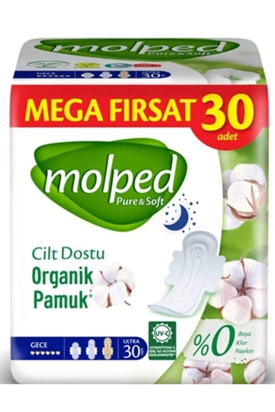 Molped Pure & Soft Gece 30'lu Hijyenik Ped