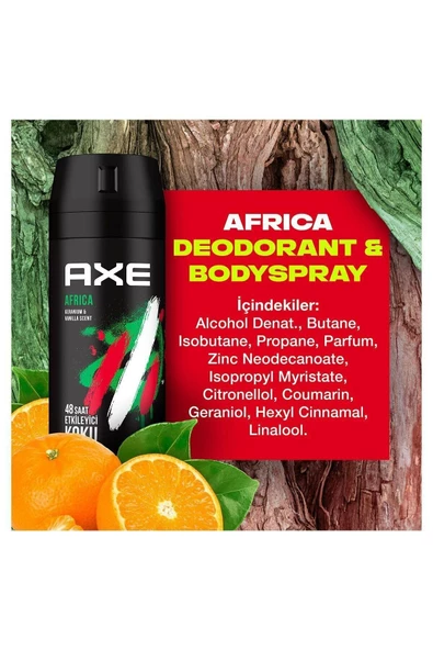 Axe Erkek Sprey Deodorant Africa 48 Saat Etkileyici Koku 150 ml x3 - 8