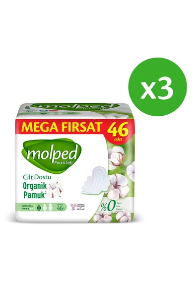 Molped Pure & Soft Normal Hijyenik Ped Mega Fırsat 46'lı 3 Adet - 2