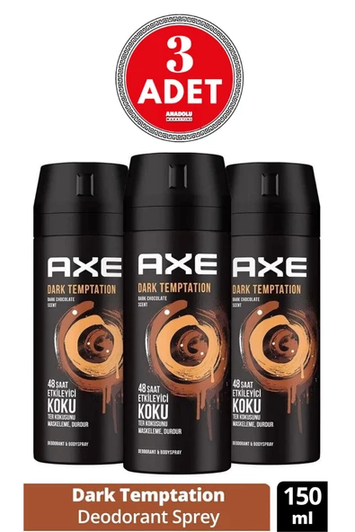 Axe Dark Temptation 150 ml 3 Adet Erkek Deodorant