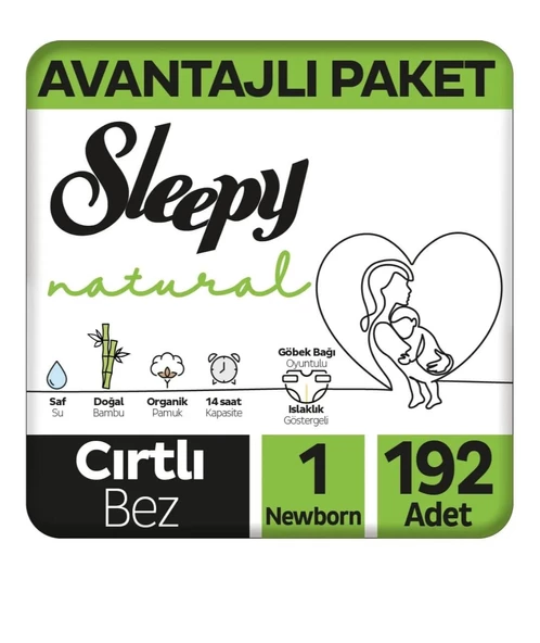 Sleepy Natural 1 Numara Yenidoğan 192'li Bebek Bezi