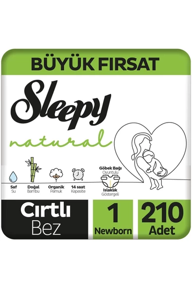 Sleepy Natural 1 Numara Yenidoğan 210'Lu Bebek Bezi