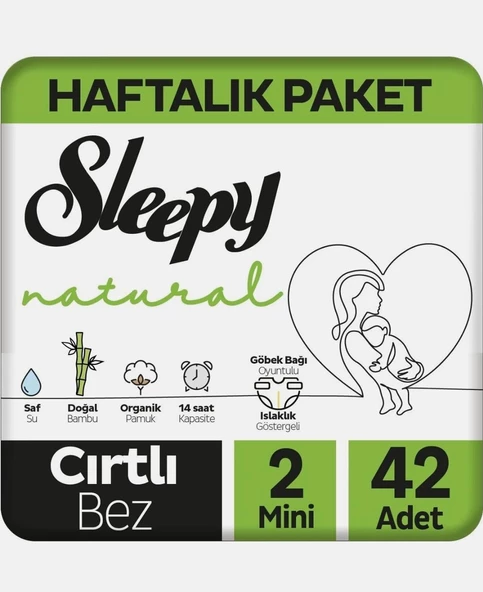 Sleepy Natural 2 Numara Mini 42'li Bebek Bezi