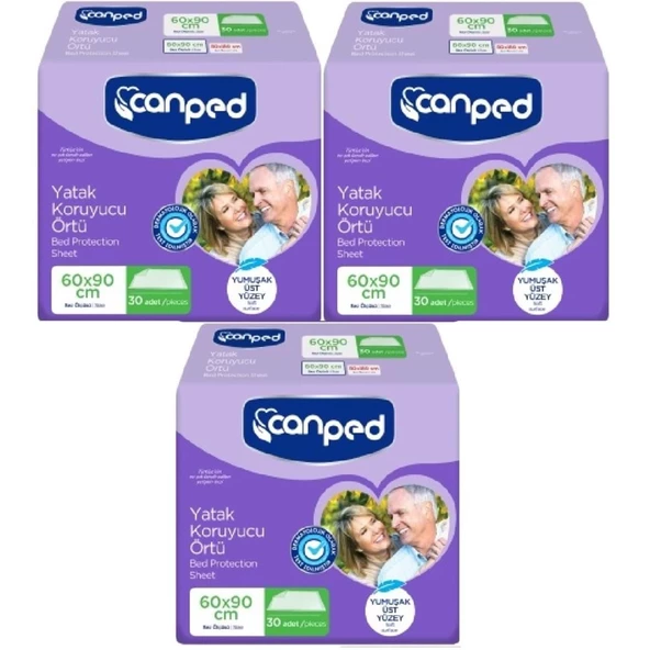 Canped 60x90 cm 30'lu 3 Paket Yatak Koruyucu Örtü