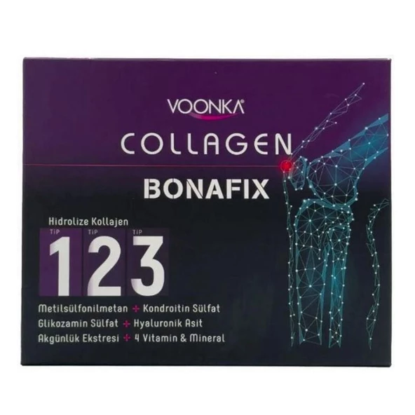 Voonka Collagen Bonafıx Tip I,II,III Takviye Edici Gıda 30 Saşe ürün görseli 1