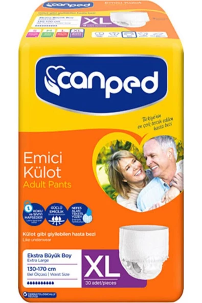 Canped Emici Külot Ekstra Büyük Boy XL 30'lu Hasta Bezi