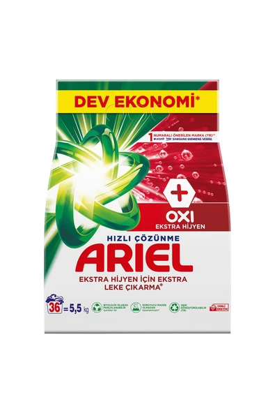 Ariel Oxi Ekstra Hijyen 5.5 kg Toz Deterjan ürün görseli