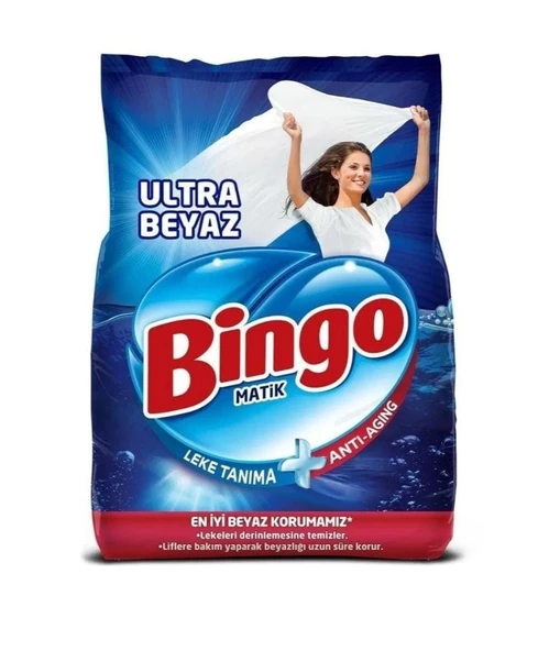 Bingo Matik Ultra Beyaz için Toz Çamaşır Deterjanı 2 x 4 KG - 2