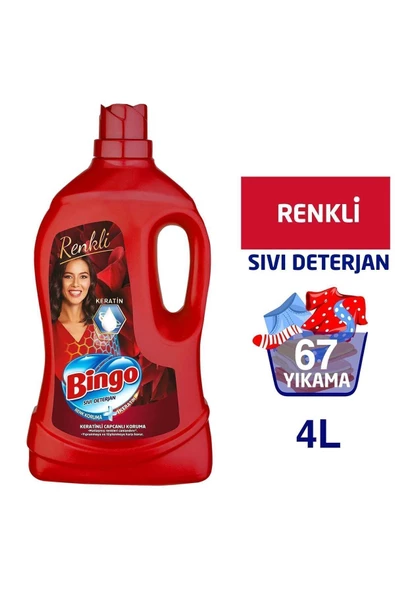 Bingo Matik Sıvı Bakım Çamaşır Deterjanı Tüm Kıyafetler 4 L 4'lü - 4