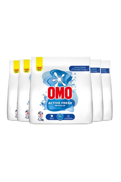 Omo Active Fresh Beyazlar Toz Deterjanı 1.5 Kg X5 - Resim 2