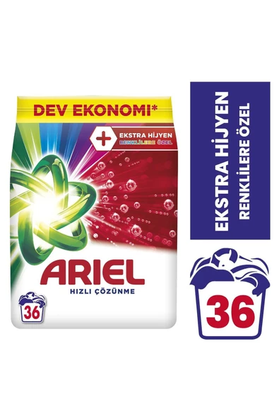 Ariel Oxi Ekstra Hijyen AquaPudra Renklilere Özel 5.5 kg Toz Deterjan - 2