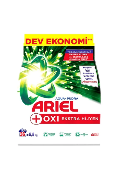 Ariel Oxi Ekstra Hijyen 5.5 kg Toz Deterjan - Resim 2