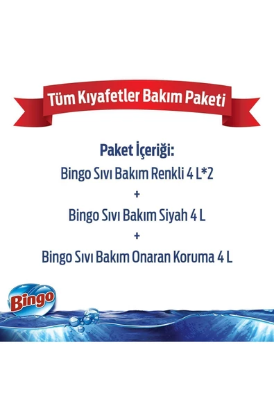 Bingo Matik Sıvı Bakım Çamaşır Deterjanı Tüm Kıyafetler 4 L 4'lü - 2