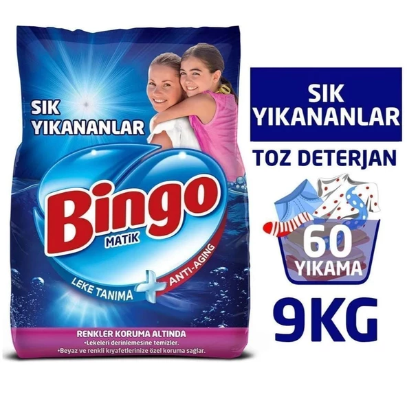 Bingo Matik Sık Yıkananlar 9 kg Toz Deterjan - 4