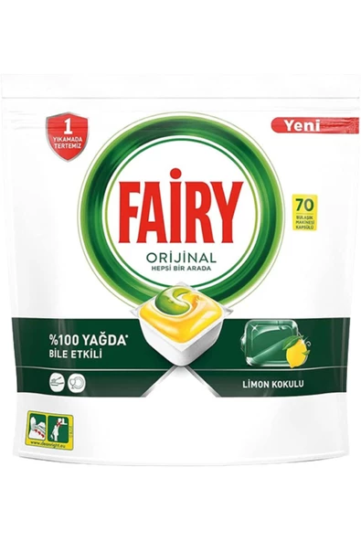 Fairy Hepsi Bir Arada Limon Bulaşık Makinesi Tableti 70'li 4 Adet - 2