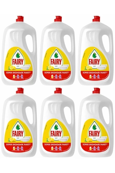 Fairy 2600 ml 6'lı Limonlu Sıvı Bulaşık Deterjanı