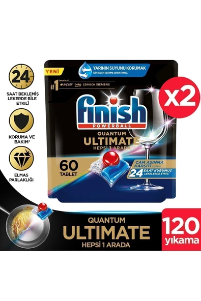 Finish Quantum Ultimate Bulaşık Makinesi Tableti 60'lı 2 Adet