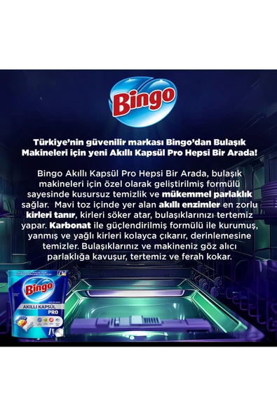 Bingo Akıllı Kapsül Pro Bulaşık Makinesi Deterjanı Tableti 100 Lü - Resim 4
