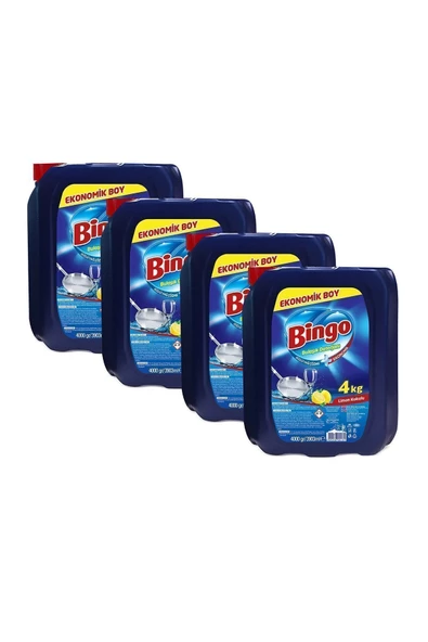 Bingo Limonlu 4 kg 4'lü Sıvı Bulaşık Deterjanı - Resim 2