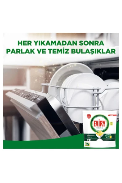 Fairy Hepsi Bir Arada Limon Bulaşık Makinesi Tableti 70'li 4 Adet - 7