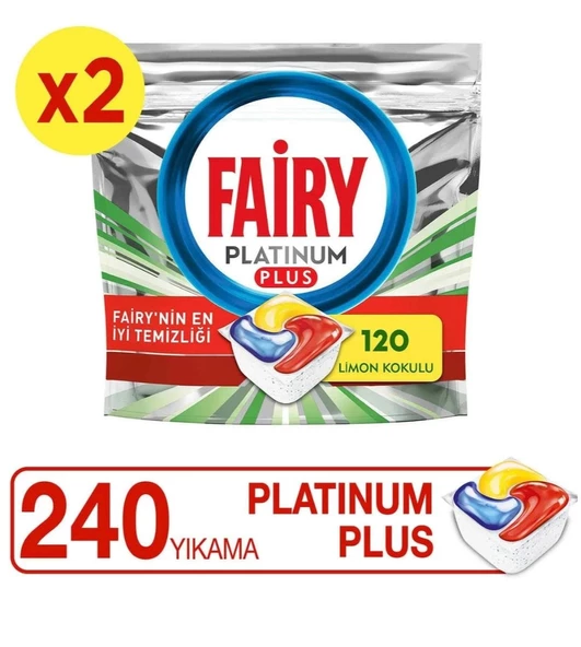 Fairy Platinum Plus Bulaşık Makinesi Tableti 120'li 2 Adet