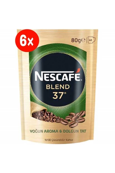 Nescafe Gold Blend 37 Granül Kahve 80 gr 6'lı