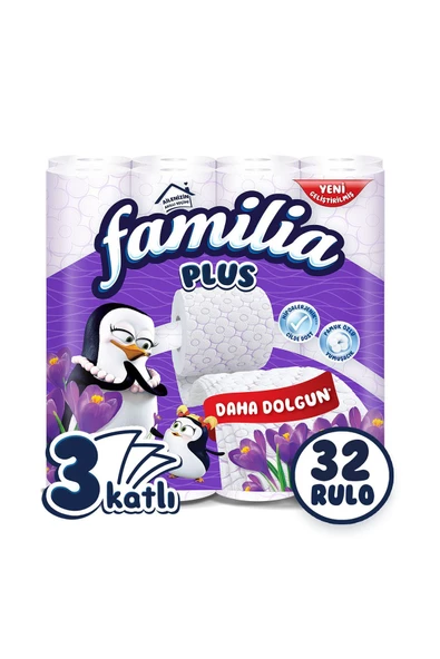 Familia Plus 3 Katlı Tuvalet Kağıdı Sihirli Çiçekler 32'li 1 Paket (1 x 32 Adet), 2.7 kg