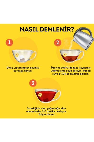 Lipton Yellow Label Tea 1 kg 10'lu Çay - Resim 4