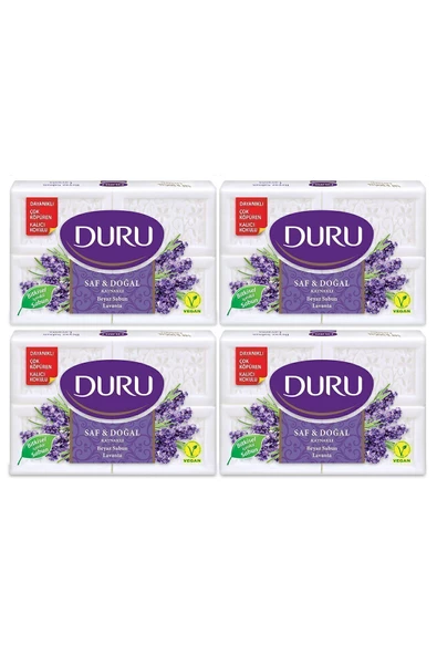 Duru Saf ve Doğal Lavanta Banyo Sabunu 4x150 600 gr 4 Adet