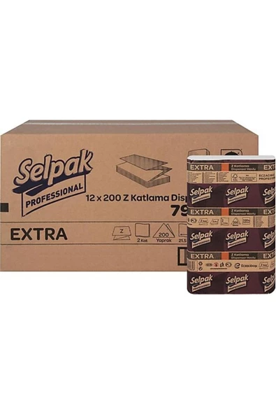 Selpak Professional Extra Z Katlı 12x200 Yaprak Dispenser Havlu