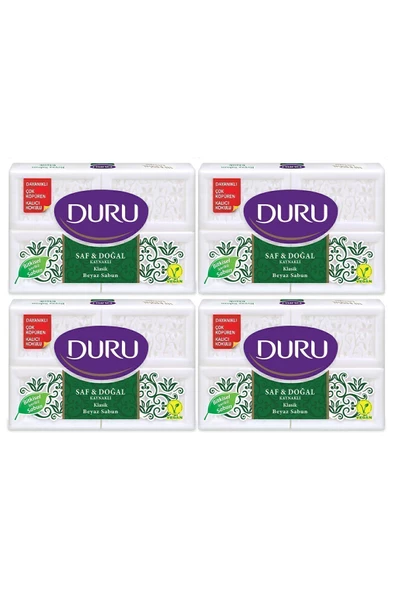 Duru Saf & Doğal Kaynaklı Klasik 16 Adet Beyaz Kalıp Sabun 4x600gr