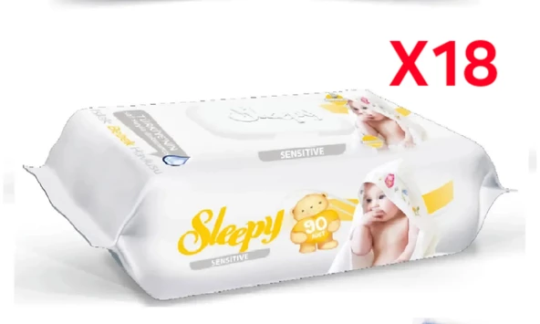 Sleepy Sensitive 90 Yaprak 18'li Paket Islak Mendil - 2