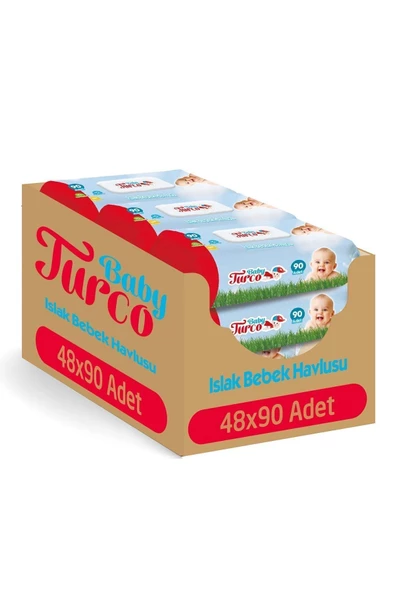 Baby Turco Klasik 90 Yaprak 48'li Paket Islak Havlu Mendil - Resim 2