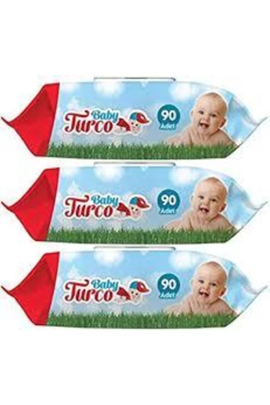 Baby Turco Klasik 90 Yaprak 3'lü Paket Islak Havlu Mendil