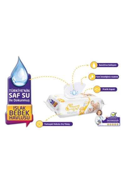 Sleepy Sensitive 90 Yaprak 9'lu Paket Islak Mendil - 3