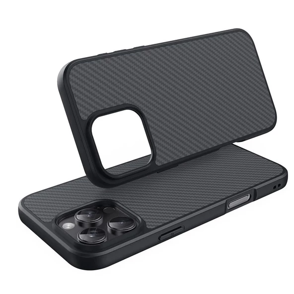 Apple iPhone 16 Pro Kılıf Magsafe Şarj Özellikli Karbon Fiber Tasarımlı Redclick Elnino Kapak - Resim 4
