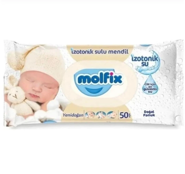 Molfix İzotonik Sulu Yenidoğan 50 Yaprak 24'lü Paket Islak Mendil - 2