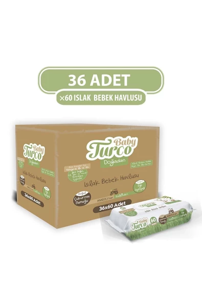 Baby Turco Doğadan 60 Yaprak 36'lı Paket Islak Mendil - 2