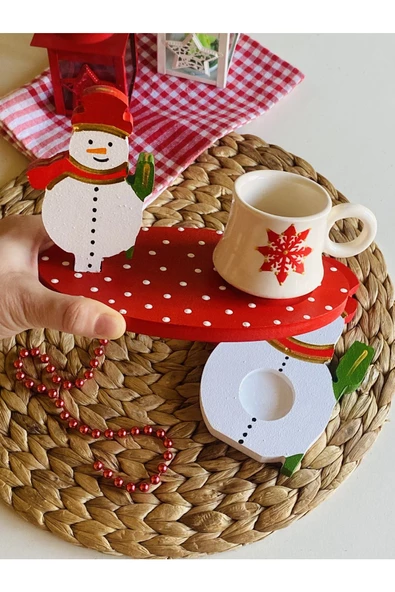 Sevgililer Günü Özel Kardan Adam Fincan Ve Mum Seti - Resim 4