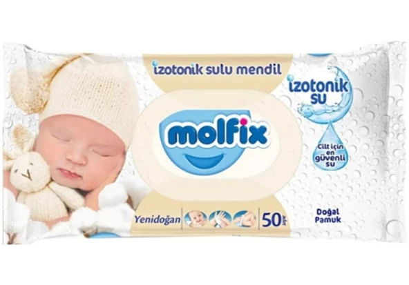 Molfix İzotonik Sulu Yenidoğan 50 Yaprak 3'lü Paket Islak Mendil - 4