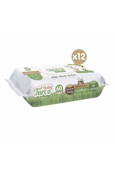 Baby Turco Doğadan 60 Yaprak 12'Li Paket Islak Mendil - 2