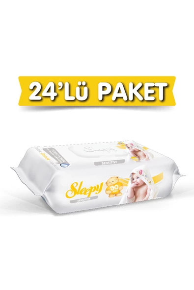 Sleepy Sensitive 90 Yaprak 24'lü Paket Islak Mendil