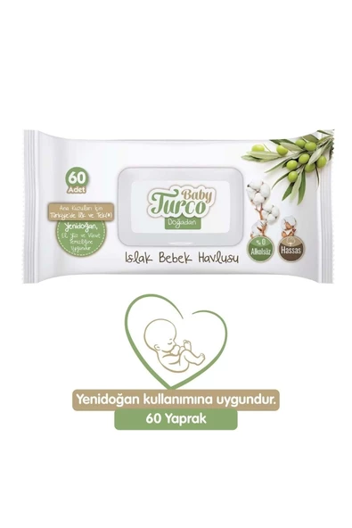 Baby Turco Doğadan 60 Yaprak 9'lu Paket Islak Mendil - 2