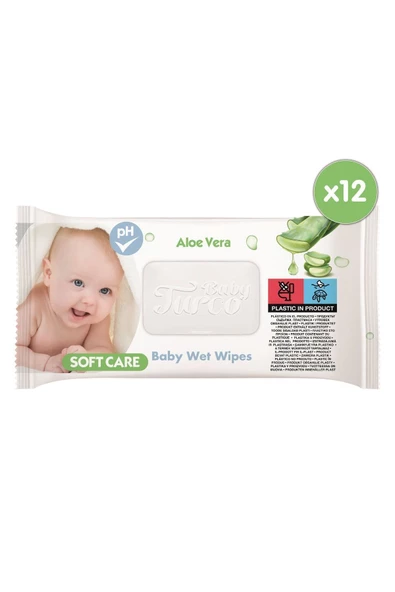 Baby Turco Softcare Aloe Vera 90 Yaprak 12'li Paket Islak Bebek Havlusu - 3