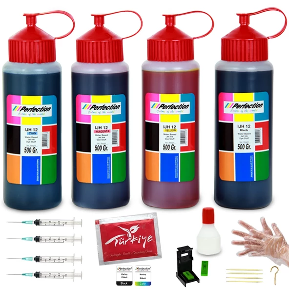 Perfection Hp DeskJet Plus Ink Advantage 6075-6475 Uyumlu Mürekkep Seti 4X500 gr. ürün görseli 1