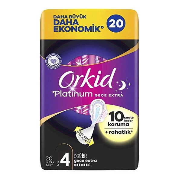 Orkid Platinum Gece Extra Hijyenik Ped 20 Adet